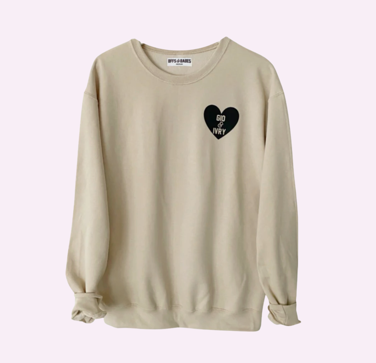 HEART U MOST ♡ beige personalizable sweatshirt