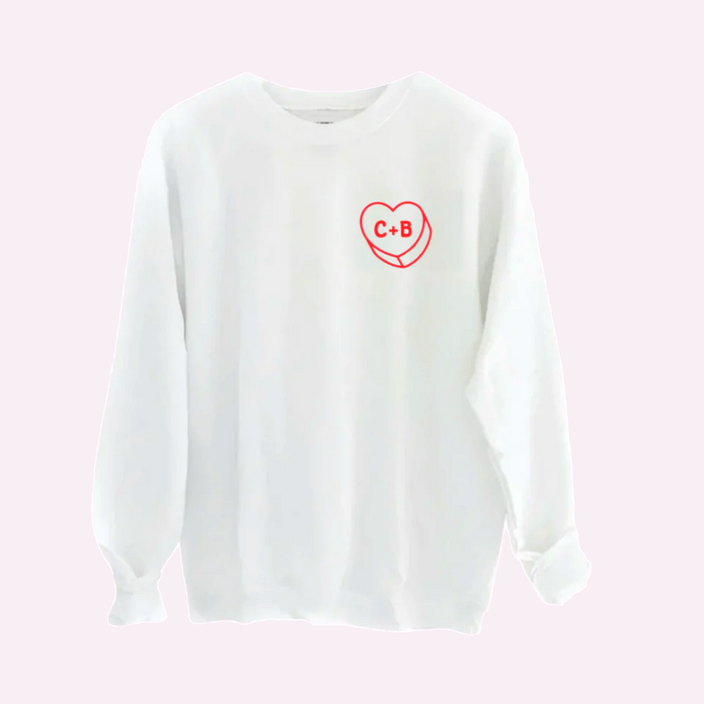 
                
                    Load image into Gallery viewer, LUV LETTERS ♡ personalizable white sweatshirt
                
            