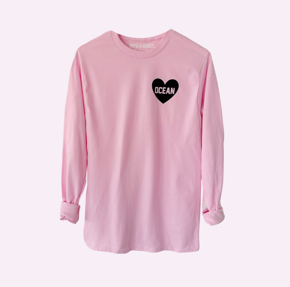 HEART U MOST ♡ personalizable pink long sleeve tee