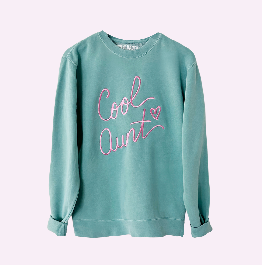ULTRA COOL AUNT ♡ mint embroidered cool aunt sweatshirt