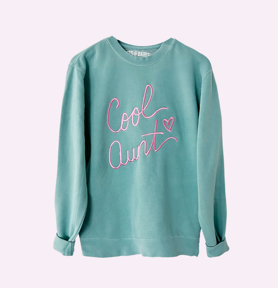 ULTRA COOL AUNT ♡ mint embroidered cool aunt sweatshirt