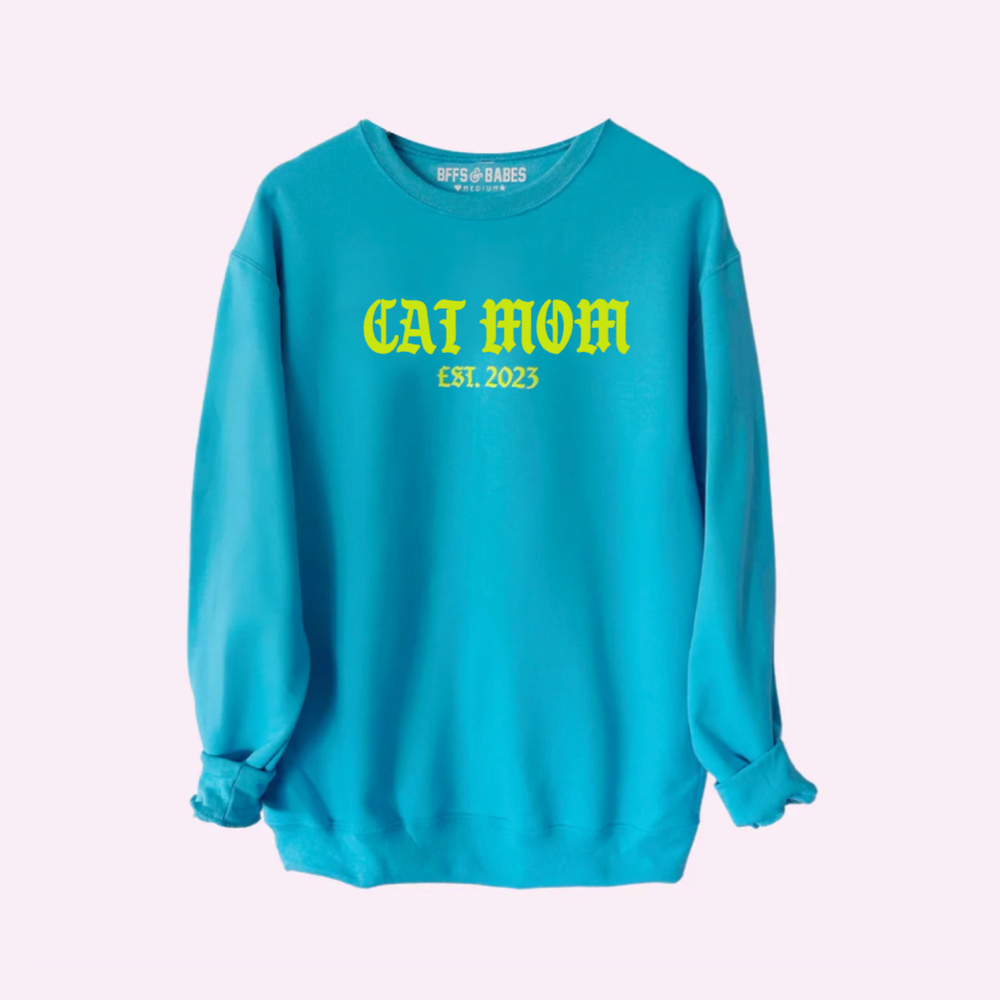 ESTABLISHED AF ♡ personalizable cat mom sweatshirt