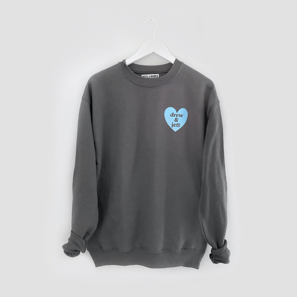 
                
                    Load image into Gallery viewer, HEART U MOST 2.0 ♡ shadow gray adult sweatshirt
                
            