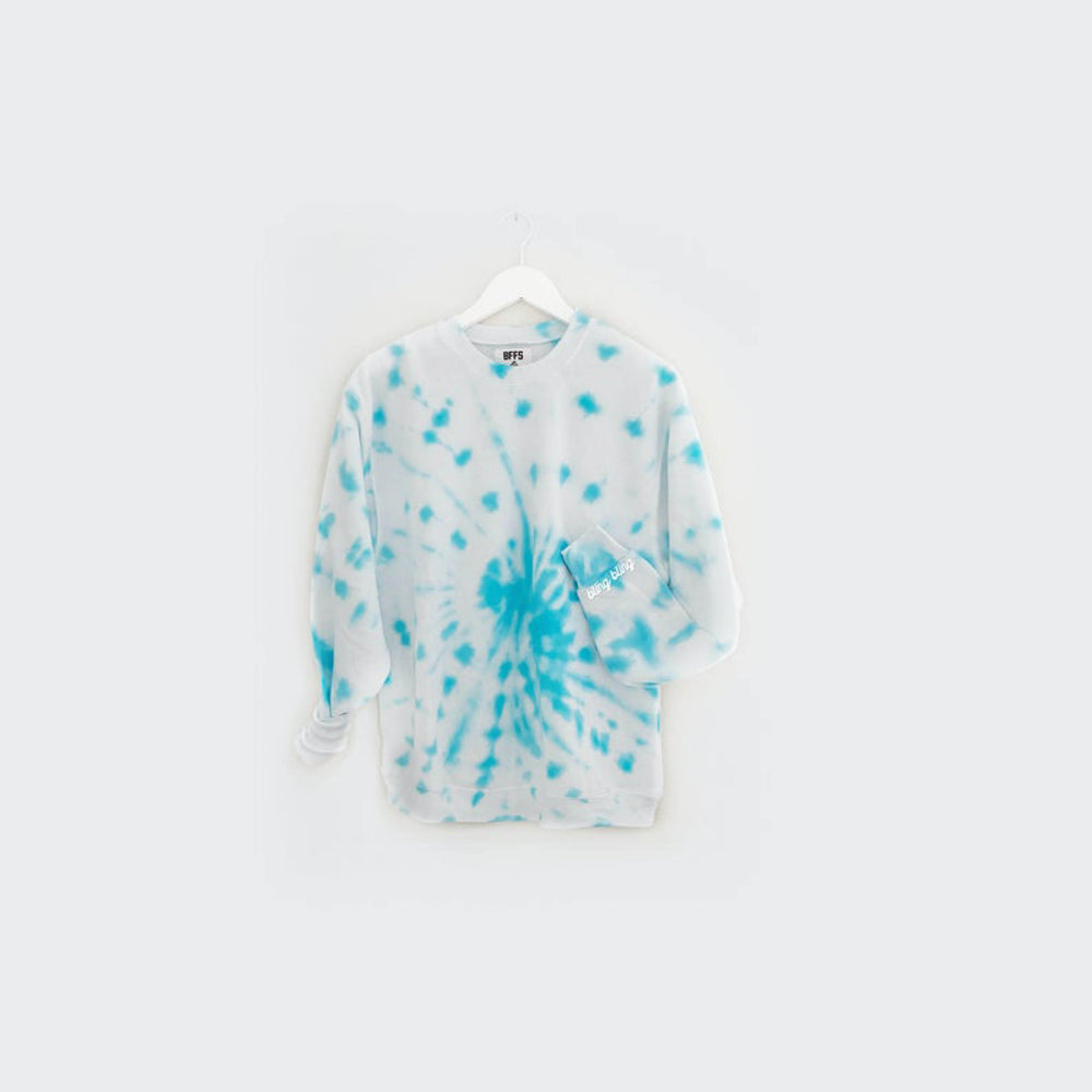 
                
                    Load image into Gallery viewer, TURQUOISE SWIRL ENGAGED AF ♡ custom cuff sweatshirt
                
            