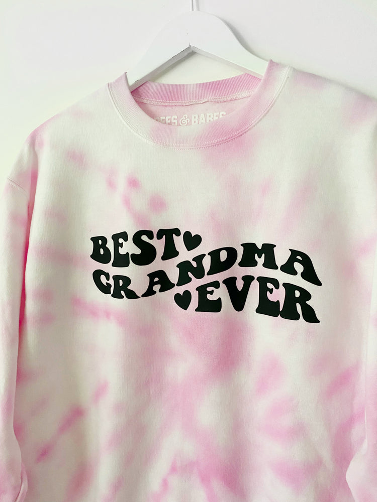 
                
                    Load image into Gallery viewer, BEST GMA EVER ♡ crewneck tie-dye sweatshirt
                
            